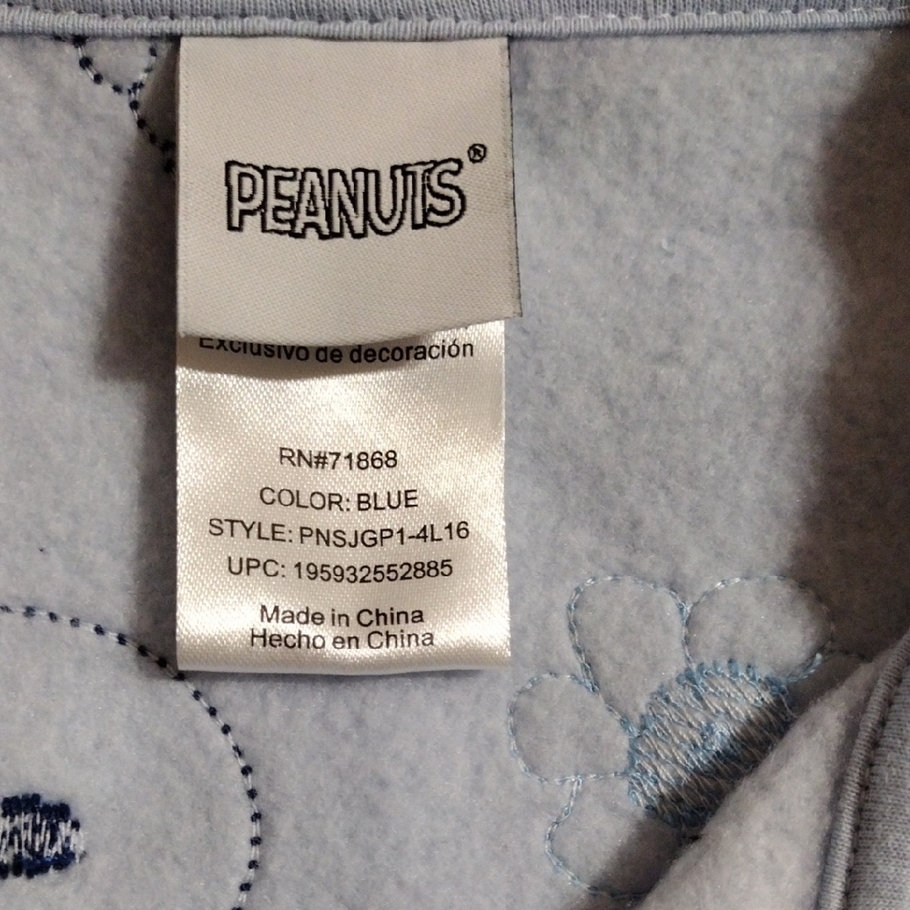 Chic Adorable Stylish Peanuts Snoopy and Woodstock Kids Hoodie - Light Blue - Picture 2 of 4